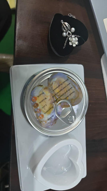 Freshwater Shell Canned Oyster Ocean Love Real Pearl Necklace Set